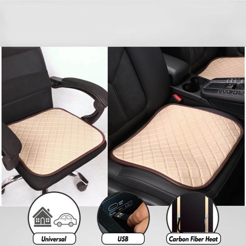 Generic 12V Sitzheizung Sitzauflage Auto Heizkissen Heizmatten USB Heated  Seat Cushion-black Black