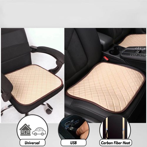 Generic 12V Sitzheizung Sitzauflage Auto Heizkissen Heizmatten USB Heated  Seat Cushion Beige