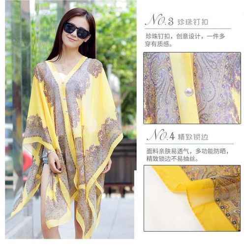product_image_name-Fashion-Ladies Elegant Chiffon Multi Scarf - Yellow -3