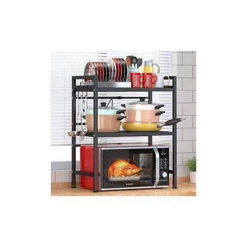 Generic 3 TIER EXPANDABLE ADJUSTABLE MICROWAVE OVEN RACK METAL STAND STORAGE SHELF