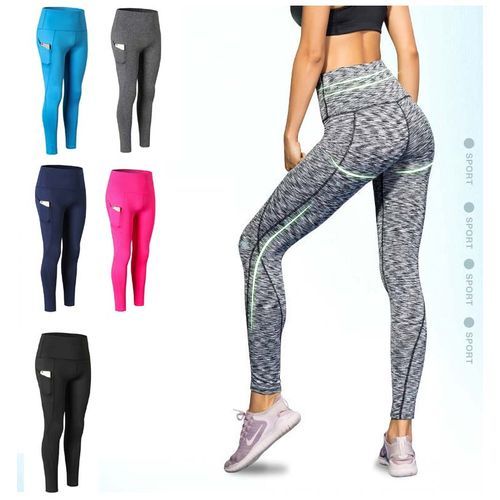 Generic High Waisted Breathable Women Yoga Pants With Pockets