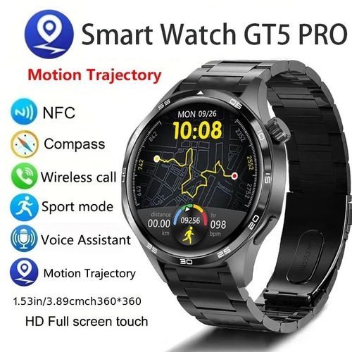 product_image_name-Generic-GT5 PRO Smartwatch Men AMOLED HD Screen Bluetooth Call GPS Trajectory NFC Heart Rate Compass Smart Watches-2