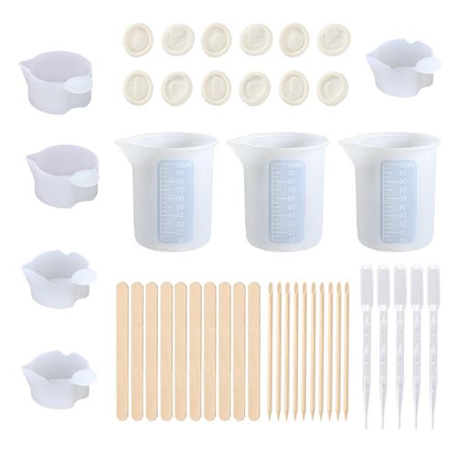 Promotion! 43PCS Resin Mixing Tool Kit - Silicone Measuring Cups For Epoxy  Resin Silicone Mixing Cups,Silicone