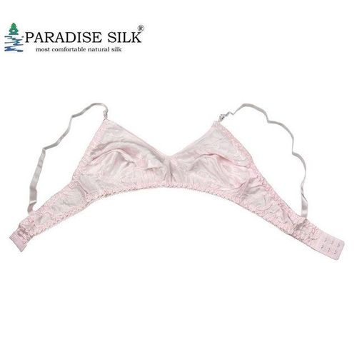 Generic Bralette 100% Natural Silk Bra Sheer Wireless Shiny Silk