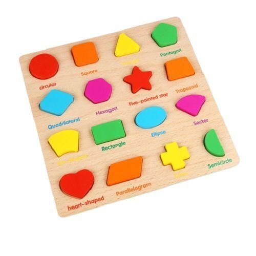 product_image_name-Generic-Wooden Geometry Puzzles Shapes Matching Board - 16 Shapes-1