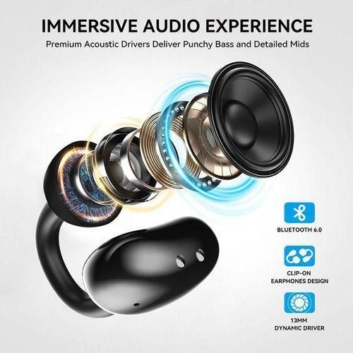 FOOMEE PF01 Clip-On Open-Back Headphones With Touch Controls and Stable Bluetooth 6.0 Connection - image 3