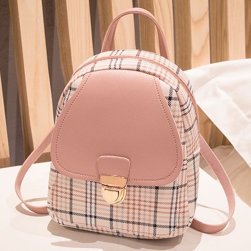 Fashion Mini Backpack Crossbody Bag Girl Plaid Women Shoulder Purse