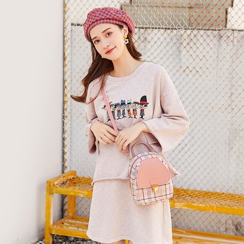 Fashion Mini Backpack Crossbody Bag Girl Plaid Women Shoulder Purse