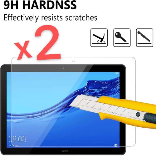 Generic 2Pcs Tablet Tempered Glass Screen Protector Cover For Huawei  MediaPad T5 10 10.1 Inch HD Eye Protection Film(#MediaPad M5 10.8)