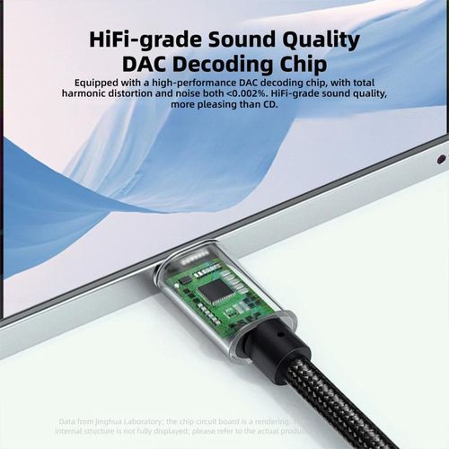 General Type-C to 3.5mm Audio Cable DAC Chip Clear Sound Aluminum Braided - image 5