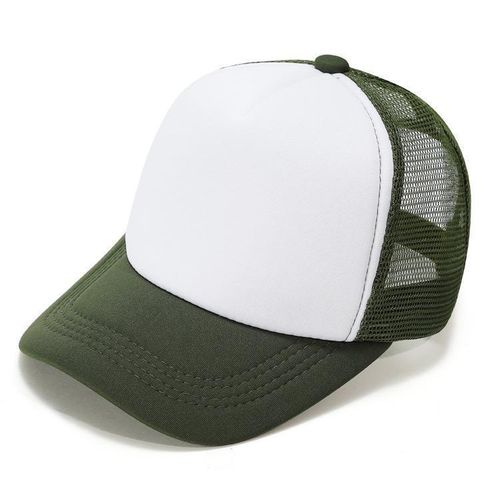 Fashion Choice "Plain olive green and white Adjustable Net back facecap Unisex".