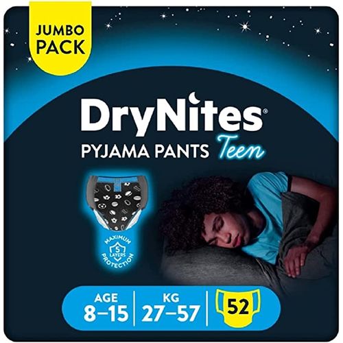 Huggies Drynites Bedwetting Pants, Boys, 8-15 Yrs, 27-57Kg, 52 Pcs.