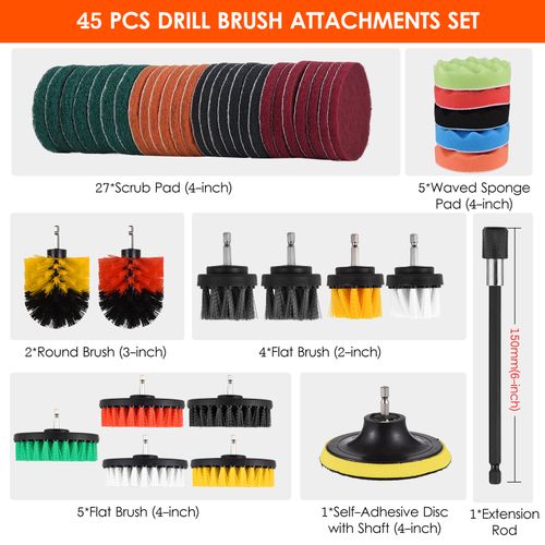 4 Inch 10cm Soft Drill Brush Attachment For Cleaning Carpet