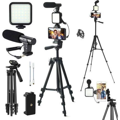 Generic Vlogging Kit Potable Handheld Gimbal Phone Stabilizer With Height Adjustable Tripod - image 2