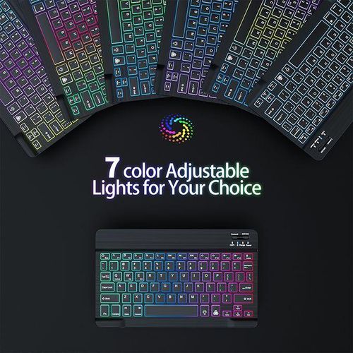 Generic RGB Backlight Mini Bluetooth Wireless Keyboard And Mouse Combo Rechargeable - image 3