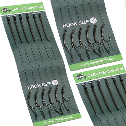 Generic 6pcs Carp Fishing Hair Rigs Ready Made Carp Fishing Hook Size 2468  Fishing Tackle Equipment Accessories Pesca