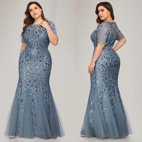Fashion Plus Size Long Evening Dinner Formal Gown Party Maxi Dresses ...