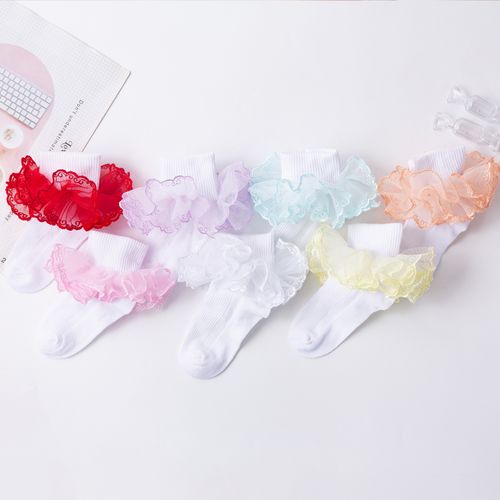 Generic Socks Socks Cotton Lotus Girl's Edge Dance Socks