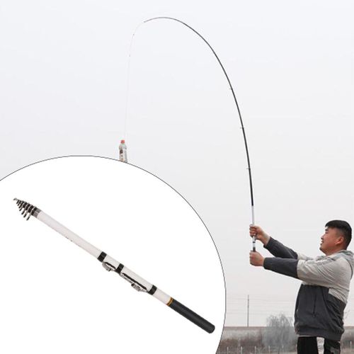 Generic Carbon Fiber Telescopic Fishing Rod Ultralight Sea Rod 1.5m White