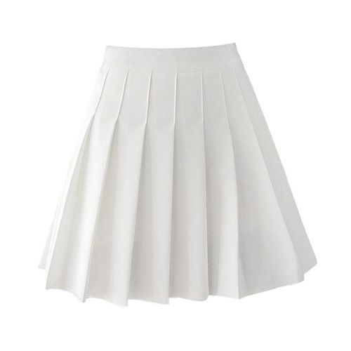 Generic Women Skater Pleated Skirt High Waisted Mini Skirts Black XXL