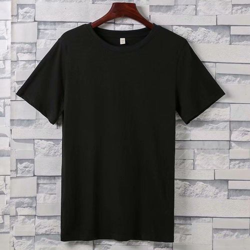 Fashion Mens Single Plain Black Round Neck Polo Tshirts