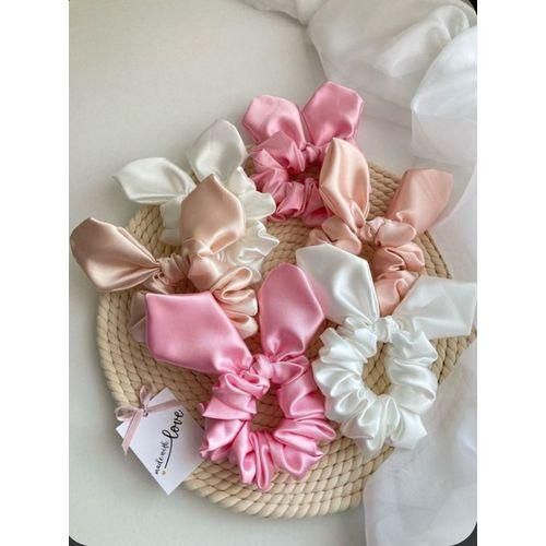 product_image_name-Fashion-6 in 1 different colors Satin Bunny Hair Scrunchies-3