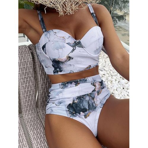 Push Up Bikinis 2023 New Halter Swimsuit Women High Waist Swimwear