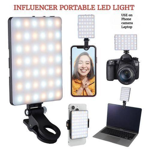 Generic Led Rechargeable Fill Light Adjustable,For Phone Camera Vlog Conference With Clip-Black