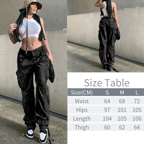 Zoki Streetwear Hip Hop Cargo Pants Women Fashion Pockets Oversize