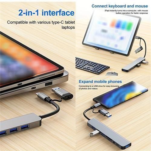 Home Type-C To USB Hub 8-in-1 Docking Station With USB 3.0/USB2.0 Ports - image 3