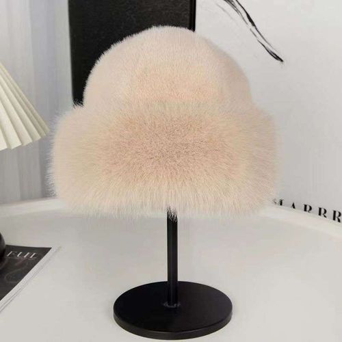 product_image_name-Fashion-Elegant Ladies Fur Hat Stylish Hair Covering - Off White-3