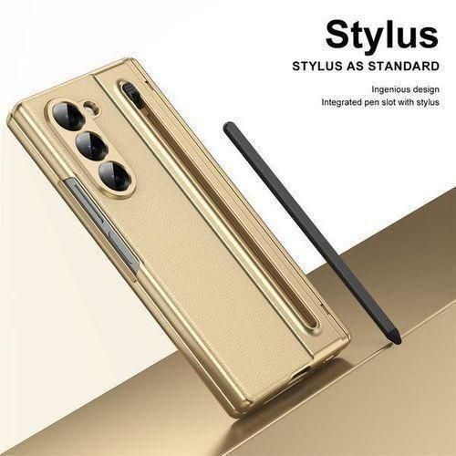 Generic Samsung galaxy Zfold 6 5G leather Hinge protective Case with S pen included