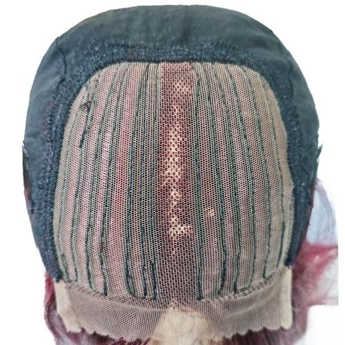 product_image_name-Noble-Human  Body Wave Lace Hair Wig Black Pearl LORRAINE 28-inch Burgundy M99J Color For Women Lace X Real Remy Hair Wig-5