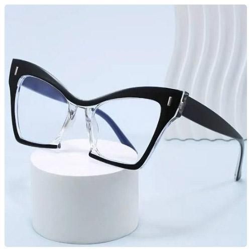 product_image_name-Fashion-Black Transparent Oversized Square Cat Eye Plastic Titanium Anti-blue Light Computer Eyeglasses-5