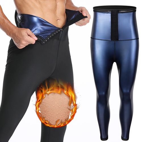 Fashion Mens Body Shaper Abdomen Reducer Thermo Sauna Sweat Pants  Waist-Black