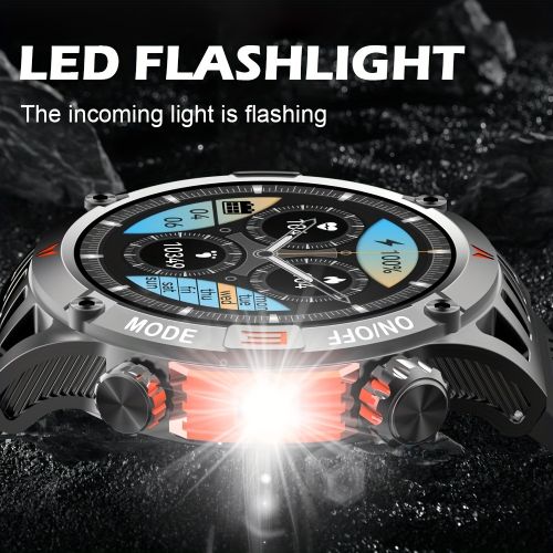 Generic HT22 Smartwatch IP68 Waterproof Men's  LED Flashlight 100+ Sports Mode Watch - image 3