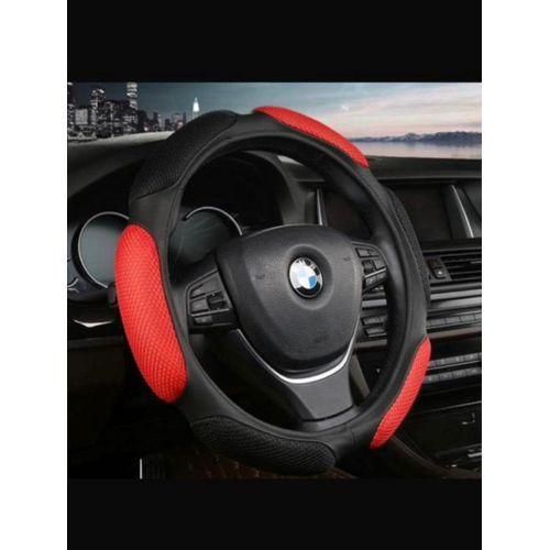 Generic Top Grade Fabric Ergonomic Steering Wheel cover - Blacck with red spots