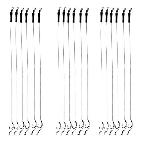 Generic 18pcs 12lb Fishing Hair Rigs Assorted Hand Tied Carp Hooks