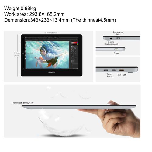 GAOMON PD1320 13.3-inch Affordable Drawing Display for Artists