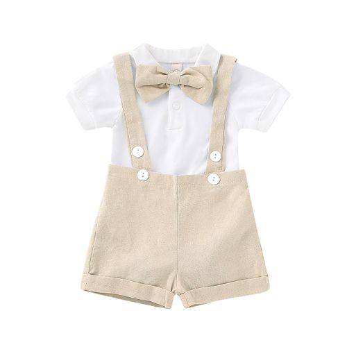 Kids Set: Long-Sleeve Shirt + Suspenders + Dress Pants + Bow Tie - Asian  Fashion