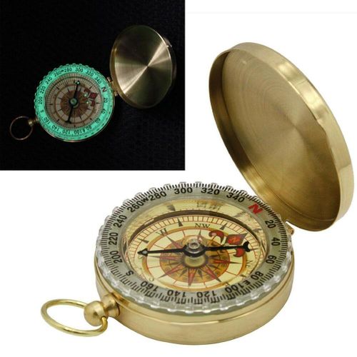 Generic Retro Luminous Brass Pocket Watch Outdoor Camping Hiking