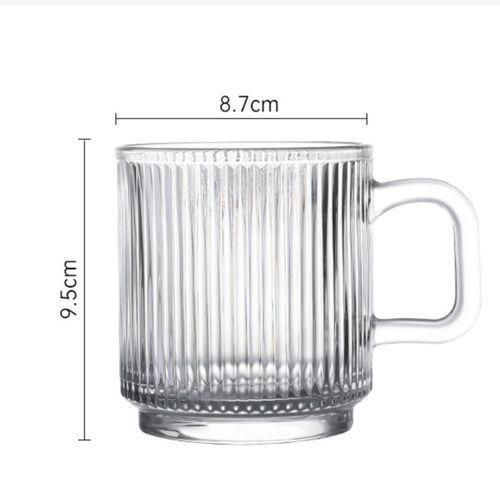 Generic Simple Vertical Grain Glass Coffee Mug Juice Milk Cup Teacup - image 3