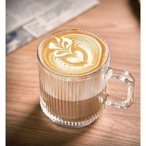 Generic Simple Vertical Grain Glass Coffee Mug Juice Milk Cup Teacup - image 4