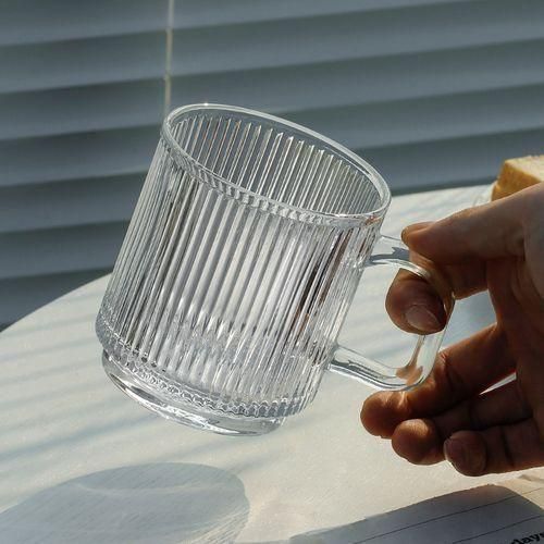 Generic Simple Vertical Grain Glass Coffee Mug Juice Milk Cup Teacup - image 7
