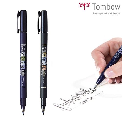 1PC Tombow Fudenosuke Brush Pen Soft and Hard Tip Art Marker Black Ink for  Calligraphy Art