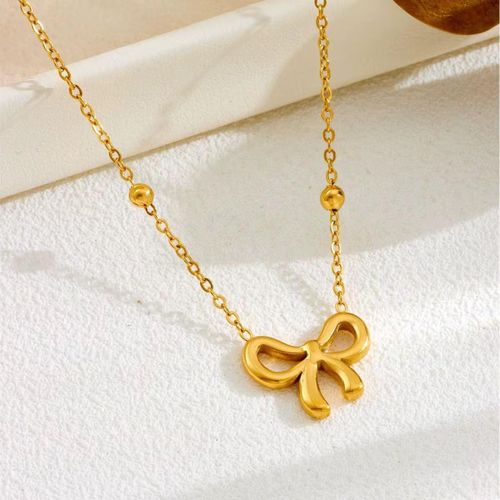 Fashion Ladies Elegant Bow Necklace with Gift Box - image 2