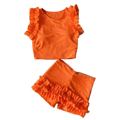 Fashion Summer Cute Women Girls Lace Frill Two-Piece Swimsuit Solid ...
