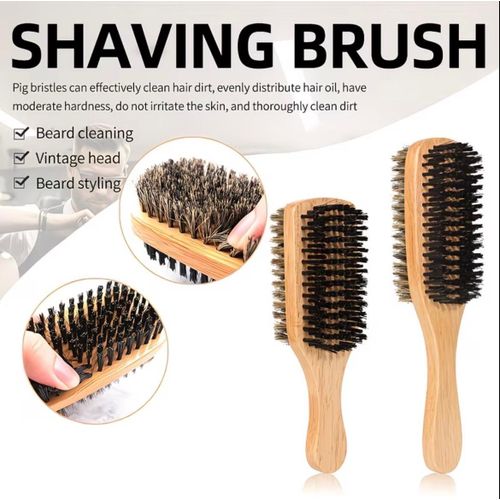 product_image_name-Generic-Double-Sided Hair Brush for Women & Men - Wooden Handle, Restores Shine & Texture, Gentle Detangling & Styling Brush for All Hair Types, Wooden Handle Brush. ( Double Sided ) -2
