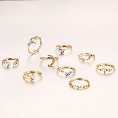 product_image_name-Fashion-9PCS Women's Ring Set Love Butterfly Star Moon Diamond Ring Set-4
