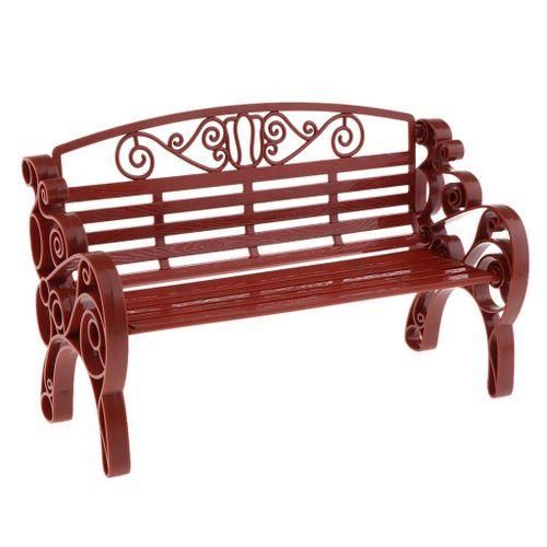 Generic Living Room Mini Chair Garden Bench Park Bench Model For 1/6 Brown - image 2